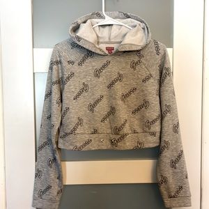 Guess crop sweated hoodie  gray size XS